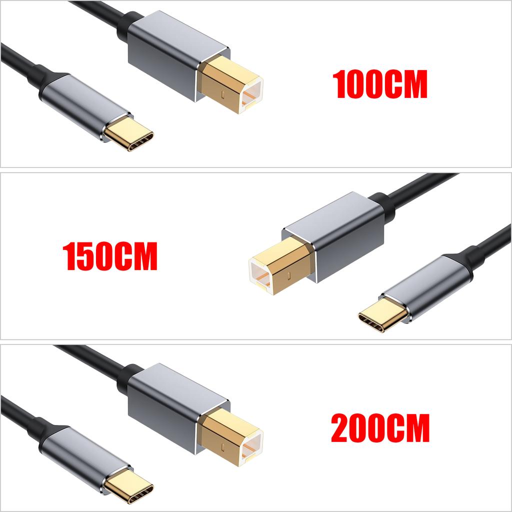 Fast Speed Printer Cable, Male USB Type C to Male USB B for Efficient Data Transfer Between Printers Scanners and PC