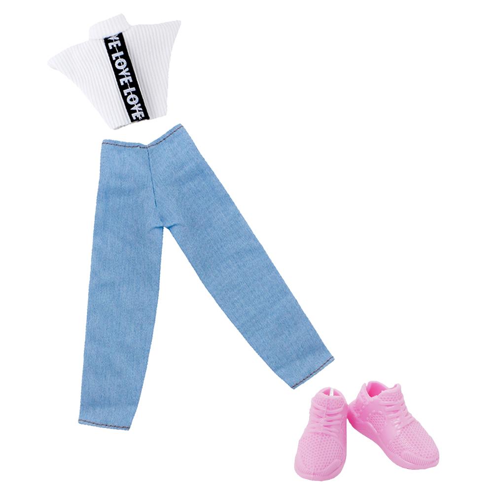 2 Pcs/Set Fashion Doll Clothes Daily Wear Tops Pants Mini Dress Gown with High Heels Shoes Sport Boots