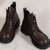 New Women Ankle Boots Autumn Winter Platform Lace-up Fashion Women Punk Boots Thick Sole Combat Boots
