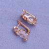 LSOOYH Clip Earrings Rose Gold Color Fashion Earring For Women Butterfly Cubic Zirconia Hollow Flower Stud Earrings Jewelry
