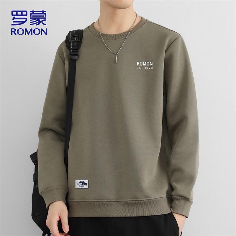 

ROMON Men s Casual Round Neck Long Sleeve Sweatshirt M