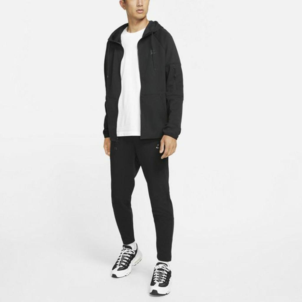 Nike Sportswear Tech Pack Logo Knit Hooded Jacket Men Black DD5285-010