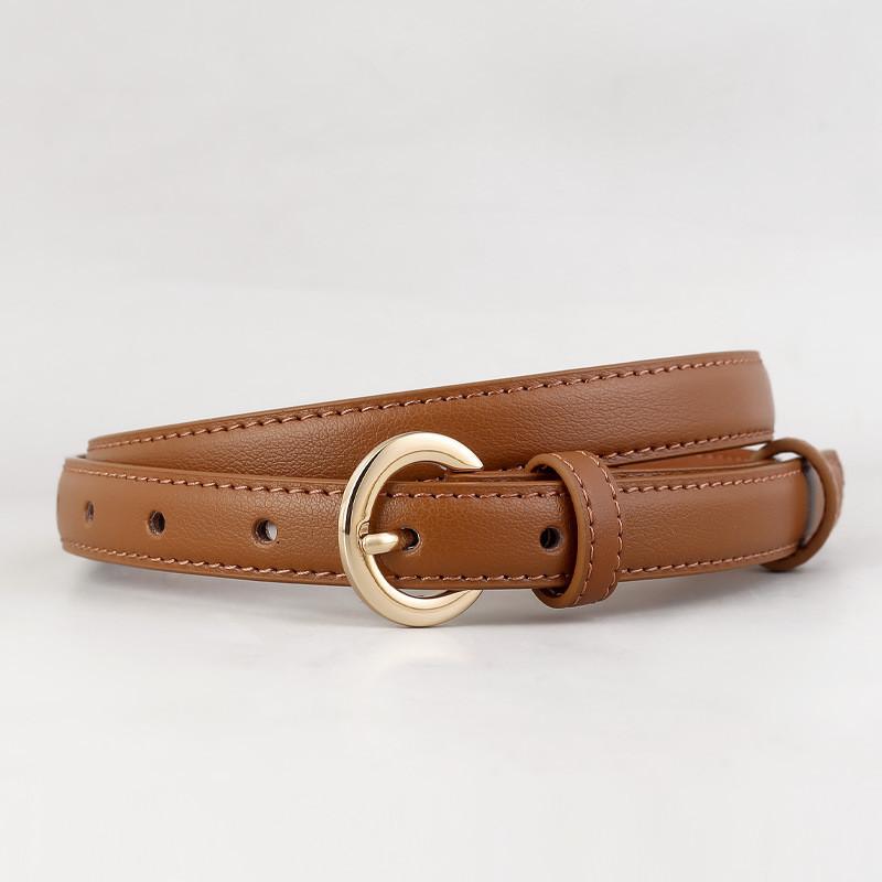Leather Womens Belt With Alloy Pin Buckle For Casual Dress And Business Attire