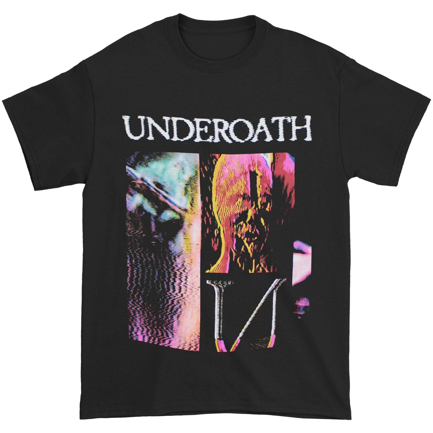 

Men s Underoath Face Melt T-Shirt Mens Womens Tees Top Black 4XL