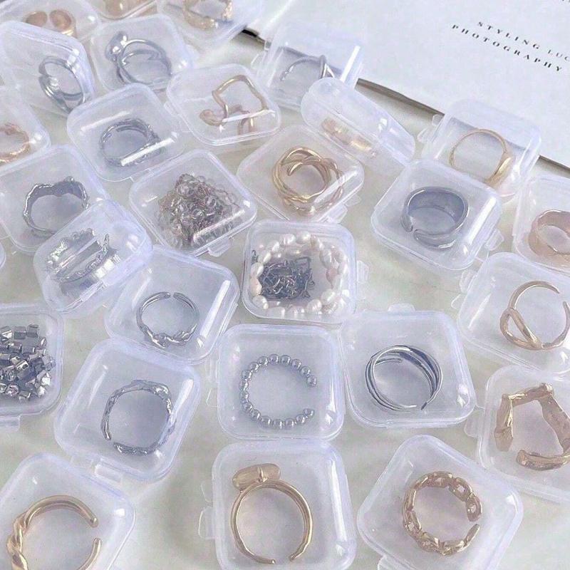 10PCSClear Jewelry Storage Box Portable Earplug Pill Storage Case Jewelry Beads Container Lid Multipurpose Organizer for Hardware Small Craft Gadgets