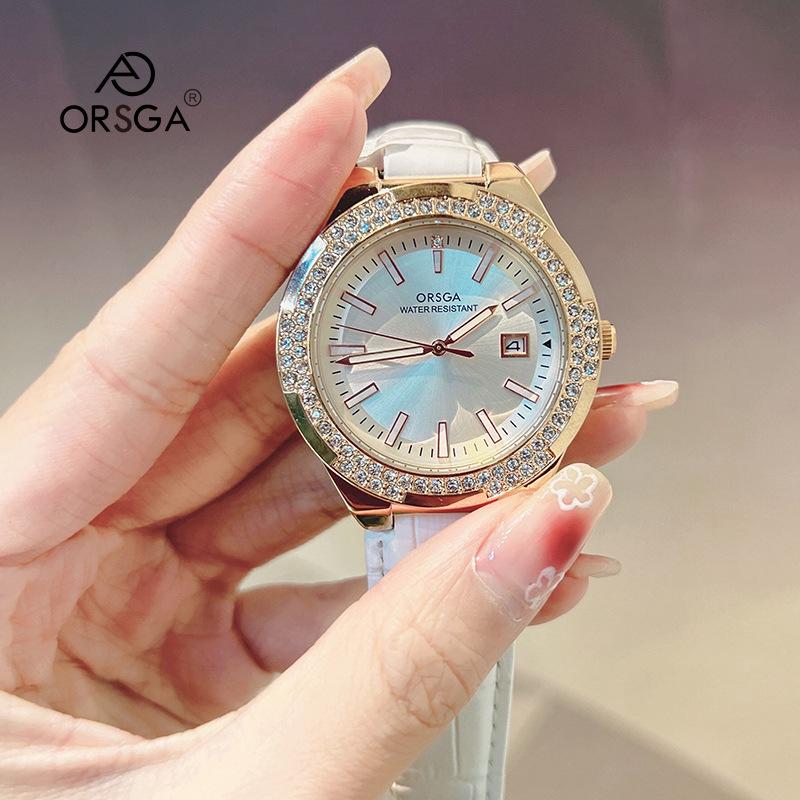 ORSGA Light Luxury Women's Rhinestone Calendar Quartz Watch