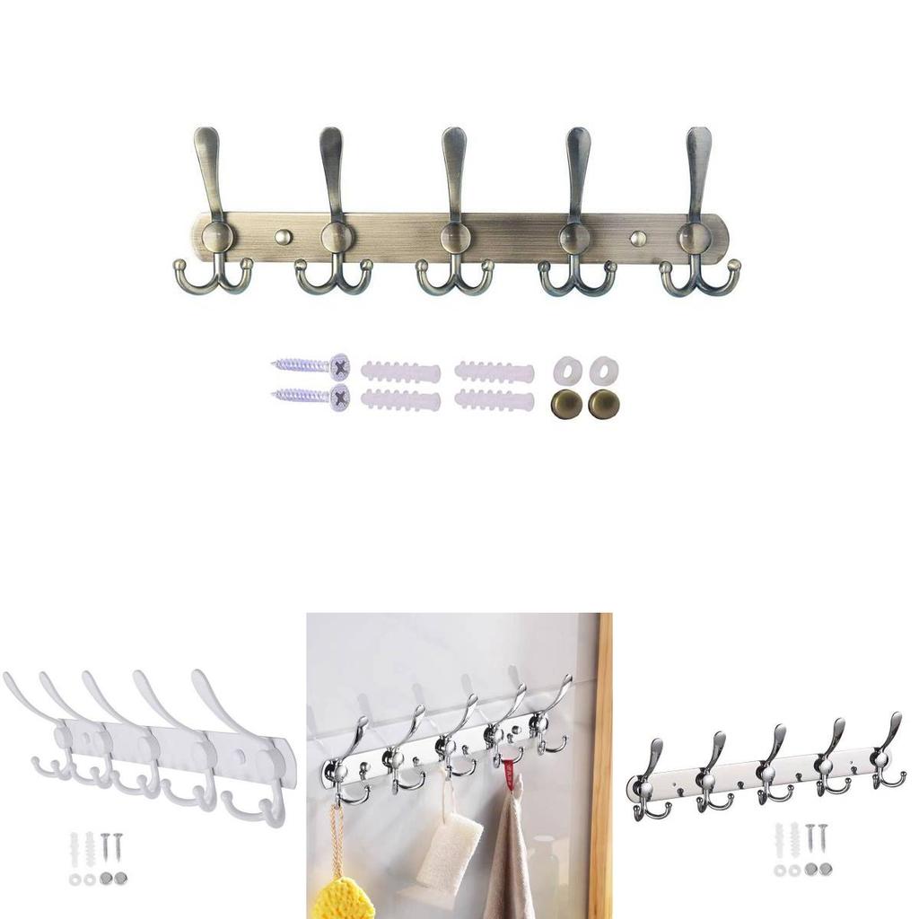 Modern Minimalist Wall Mount Heavy Duty Coat Hook With 5 Hooks For Bathroom And Hotel Doors