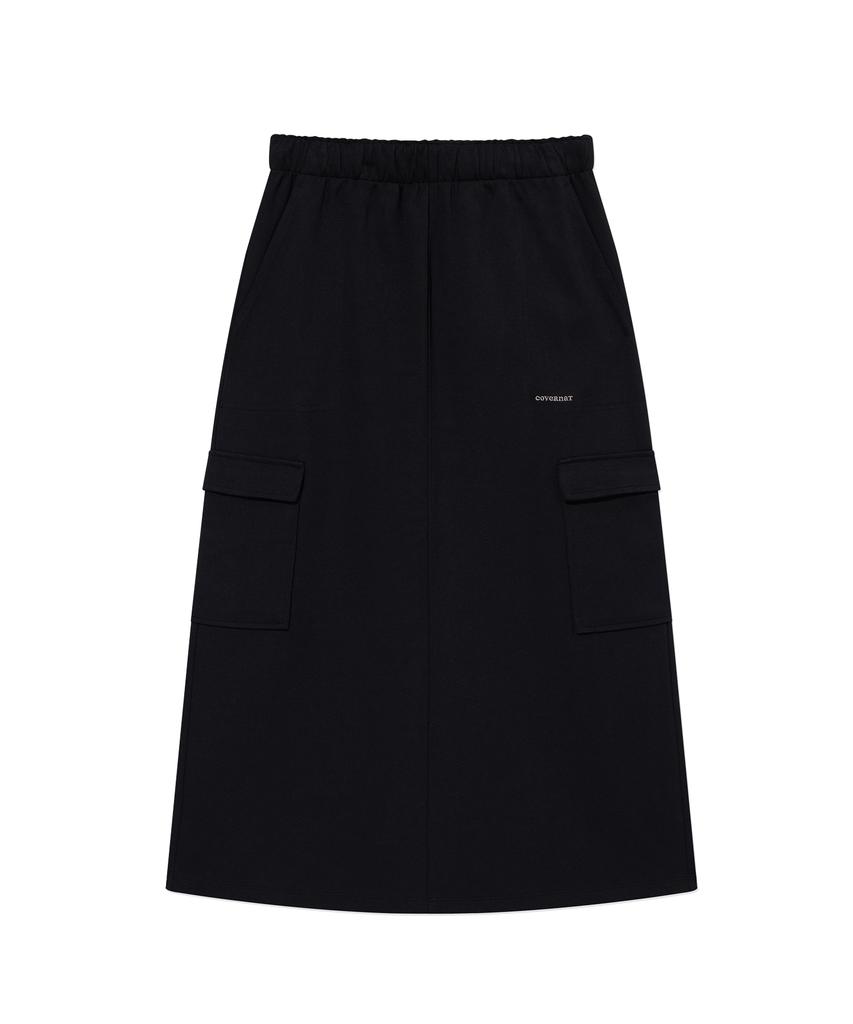 Covernat Woman Sweat Cargo Skirt Black