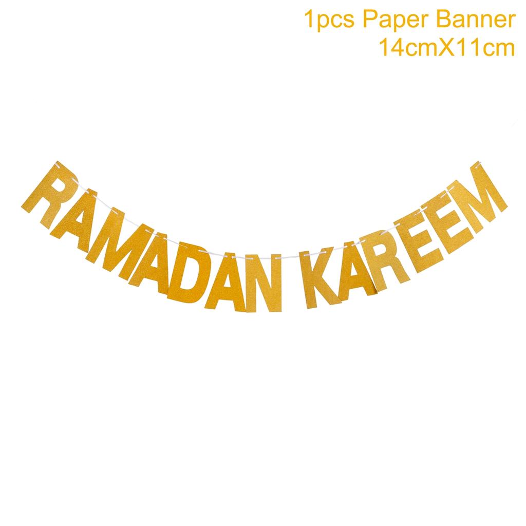 EID Mubarak Paper Banner Garland for Islamic Muslim Party Home Decoration 2025 Ramadan Kareem Hanging Ornaments Bunting Gift