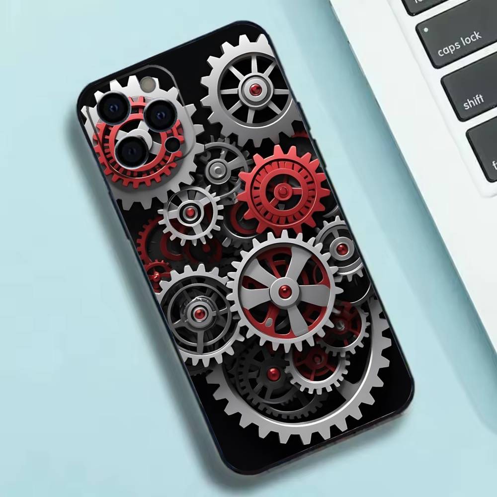 Chromatic Gear pattern Phone Case Silicone Soft For IPhone 17 16 15 14 13 12 11 X XR Plus Pro Max Plus