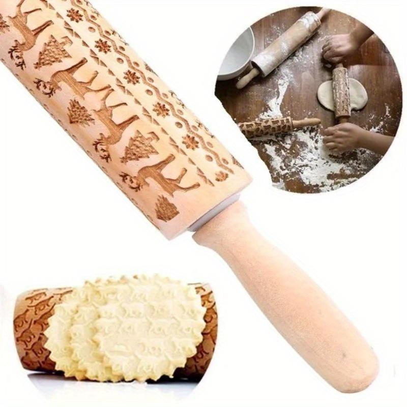1x Vánoční embosování Váleček Sušenky Sušenky Pečící těsto Domácí Kuchyň Váleček Elk Nudle Sušenka Fondant Pomůcky na dort
