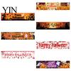 Spooky Backdrop for Home Large Happy Halloween Banner Outside, 70 x 15 Inch Yard Sign Reusable Flag, Welcome Garden Fence Party Decoration Front Porch