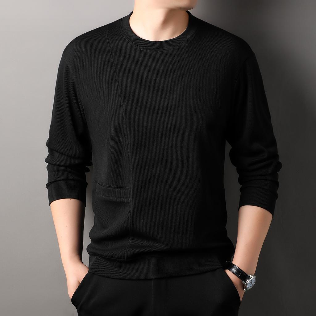 Autumn Men's Long Sleeve T-Shirt Crew Neck Bottom Shirt Men's Casual Versatile Men's Pullover Sweater