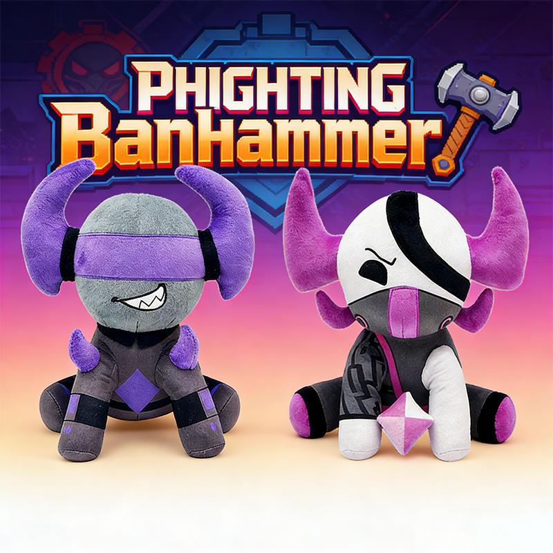 25/26/28CM Game PHIGHTING Banhammer Plush Toy Medkit Purple Pink Devil Demon Collectible Game Anime Figure Accessories Pillow Kid Gift