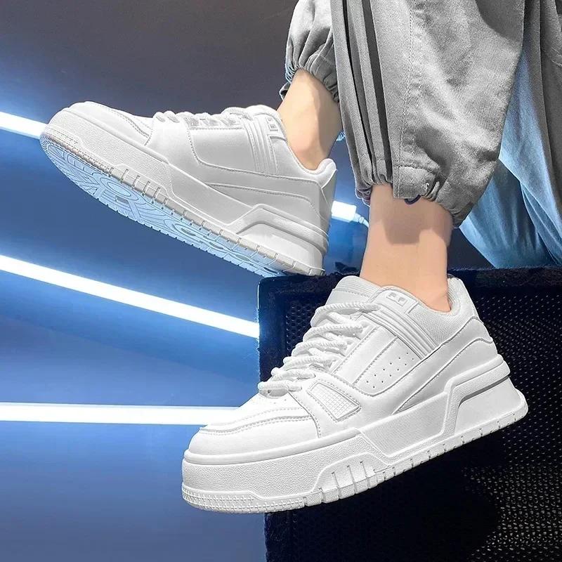 Original Brand Men's Sneakers Fashion Platform Casual Shoe Skateboard Shoes for Men Lace Up Sports Shoes White Black Tenis Shoes