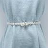 Women's Pearl Elastic Waist Chain for Hanfu and Korean Style Outfits - Versatile Woven Beaded Slimming Accessory