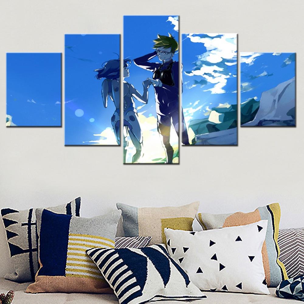 5 Pieces Canvas Wall Arts Poster Painting Animation Darling in the FranXX Wallpaper Home Decor Picture Pring Living Room Mural