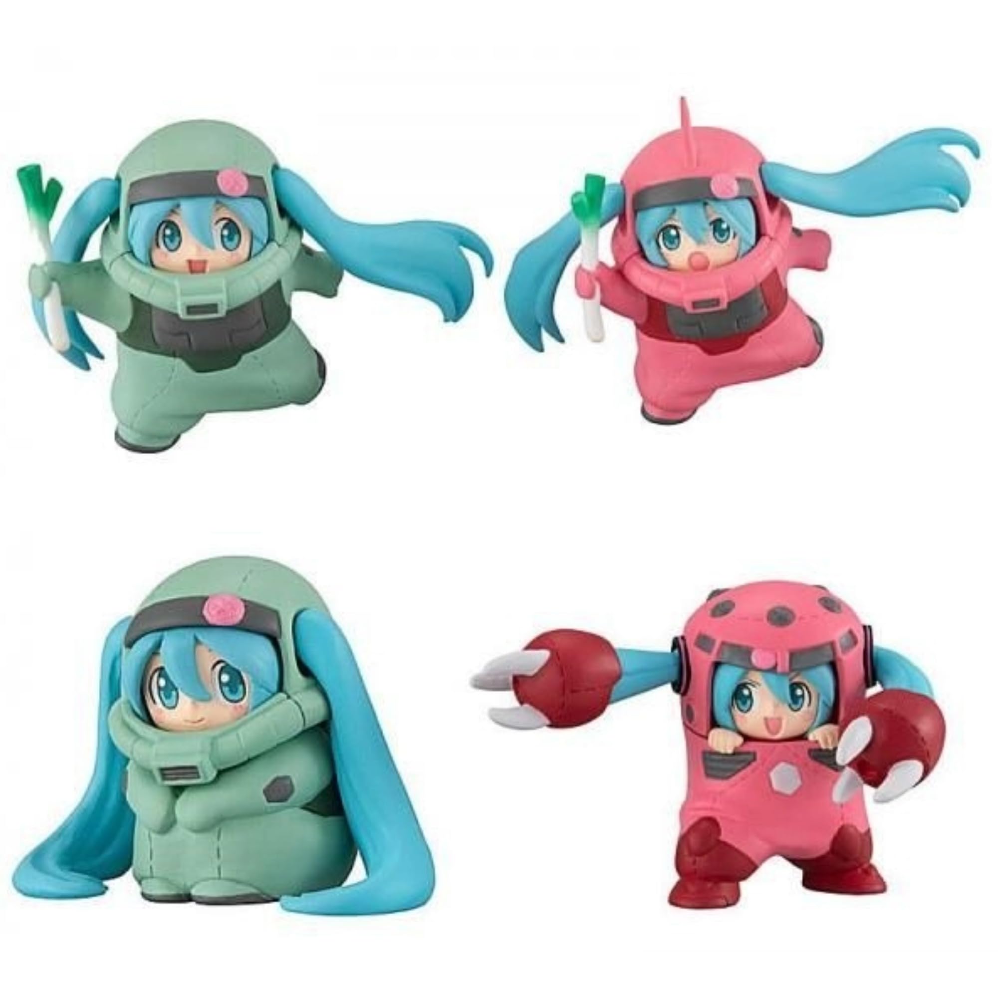

BANDAI GUNDAM x MIKU Anniversary Special Figure Collection x Complete Set of 4 Gacha Gundam x Hatsune Miku Collaboration Idol Warrior MV Mobile Suit