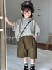 2026 Summer Striped Short-Sleeve Boys' Casual Loose Lapel Shirt Jacket
