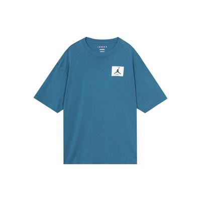Flight Essential Logo-Print Oversized Kurzarm-T-Shirt mit überschnittenen Schultern Herren Tops Marineblau DZ0605-427