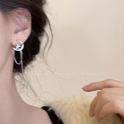 Star Moon Rabbit Tassel Earrings for Women - Luxury, High-End Design Highlighting Petite Features