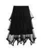 Nigaennikol Layered Frill Tulle Long Skirt_Black