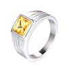 Multi Color Stone Rings for Men Women Hip Hop Punk High Quality Stainless Steel Ring Charm Party Jewelry Gift
