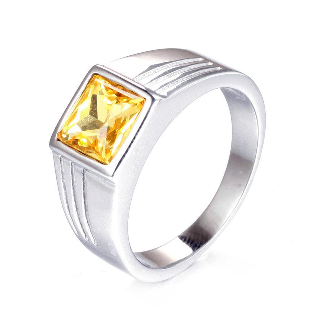 Multi Color Stone Rings for Men Women Hip Hop Punk High Quality Stainless Steel Ring Charm Party Jewelry Gift