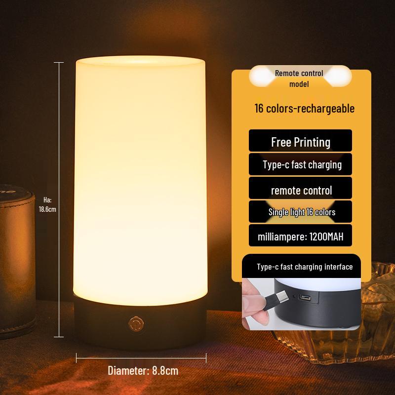 Outdoor Camping Night Market Table Lamp – Creative Small Charging Light for Desktop or Bar Atmosphere
