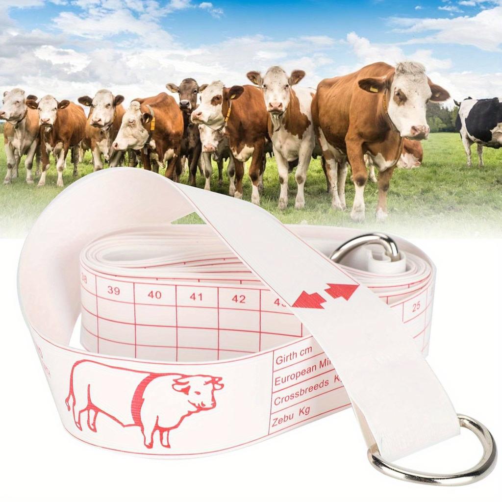 Decor PVC Fiberglass Cattle Weighing Tape Measure - Livestock Weight Estimation Ruler, Portable Cow Measurement Tool for Farm Handling Supplies