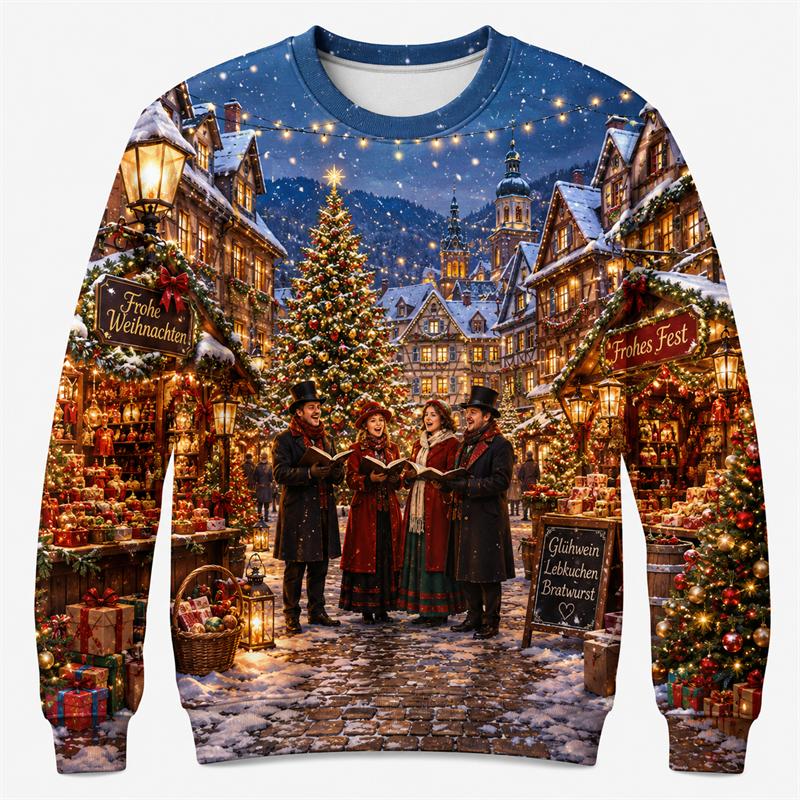 2027 New Ugly Christmas Sweatshirts Fashion Trendy Unisex Holiday Party Wear Xmas Sweater Casual Oversized Pullovers Tracksuit