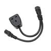 IEC320 C13  Female To C14 Male Cable 1 In 2 Out Waterproof Insulated PVC Housing IEC320 Y Splitter