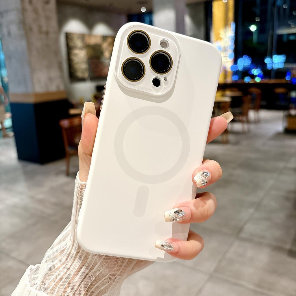 Liquid Silicone Magnetic For Magsafe Phone Case For iPhone 16 15 14 13 12 11 Pro Max Plus Crystal Lens Protect Soft Cover