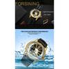 Forsining New Top Men's Watch Fashion Hollow Creative Dial Flywheel Automatic Mechanical Watch