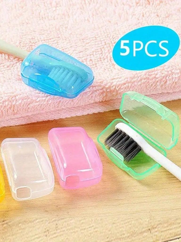 1/3/5PCS Travel Toothbrush Case, Portable Tooth Brush Cover Holder, Hygiene Protector for Outdoor, Bathroom, School & Dorm Use