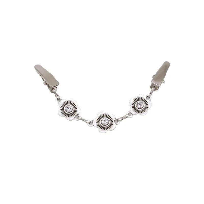 1Pcs Duck Clips Flexible Beaded Pearl Pin Brooch Cardigan Collar Clip Buckles Clothing