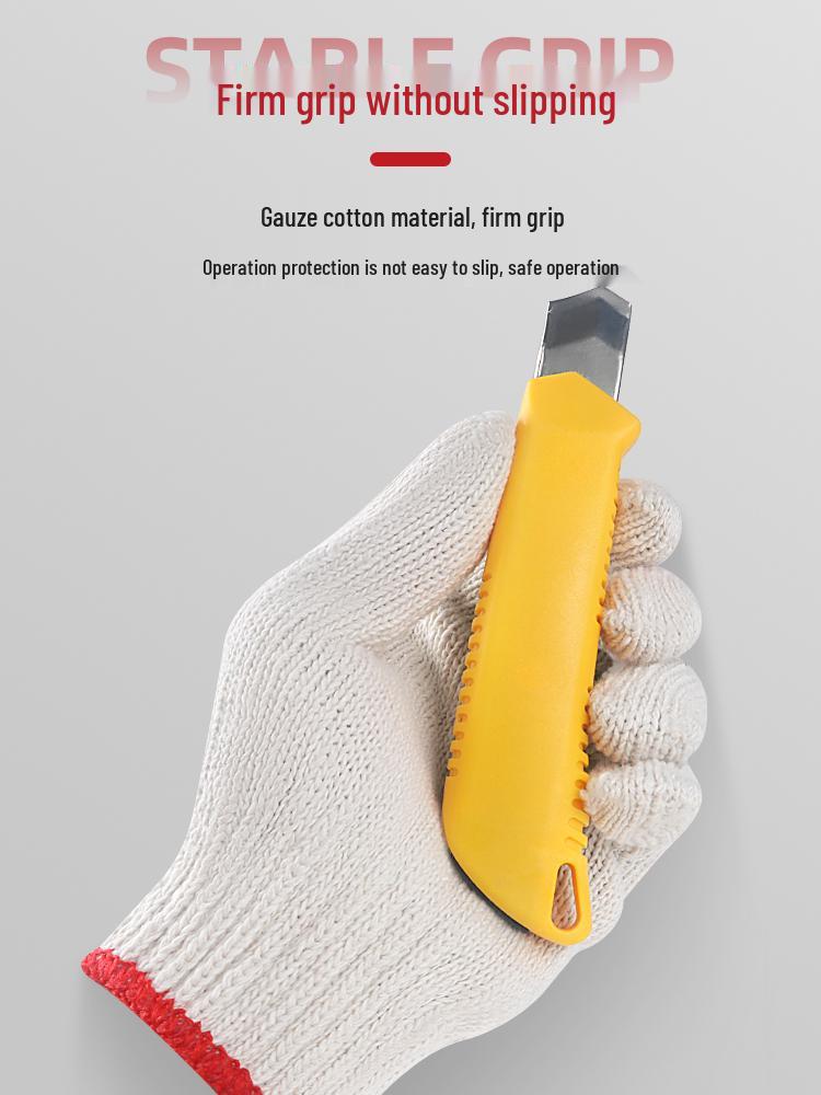 Pracovní bavlněné bezpečnostní rukavice odolné proti opotřebení pro stavební dělníky