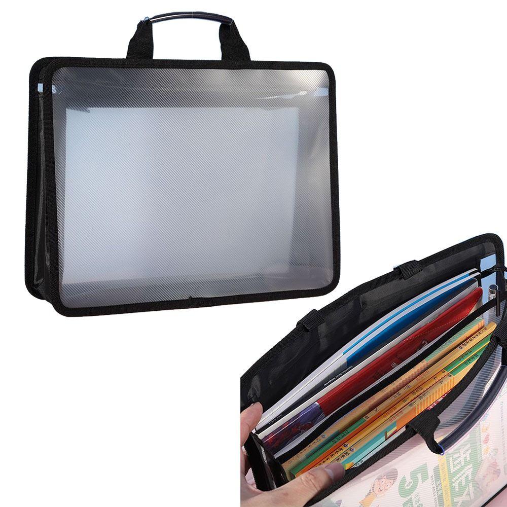 Large Capacity Portable Documents Bag Thickened Plastic File Organizer  Students