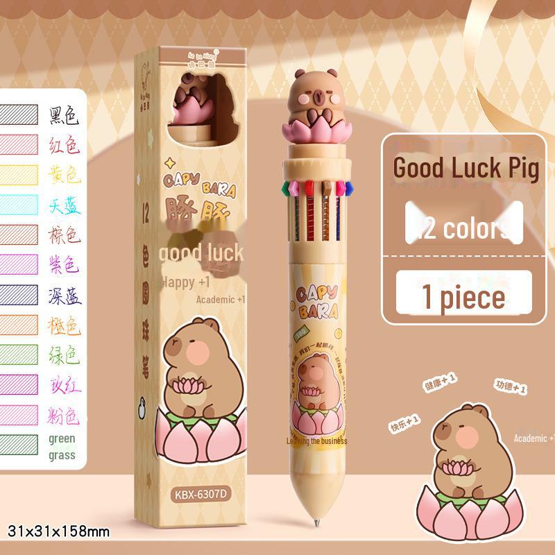 Kuličkové pero Kaba Bear Multi-Color Ten-in-One - Roztomilý kreslený design pro kreativní studenty