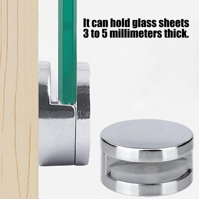 Modern Zinc Alloy Shelf Bracket Quick Setups Advertising Plate Glass Clamp Bathroom Mirror Glass Fixed Fitting Enduring