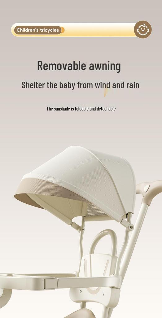 Multi-Functional Unisex Children's Tricycle: 3-in-1 Ride and Push for Ages 1 and Up