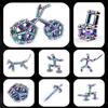 Magnetic Pen Set In Silver Color Includes 13 Magnetic Rings 3 Pen Refills 12 Beads And 2 Capacitive Heads