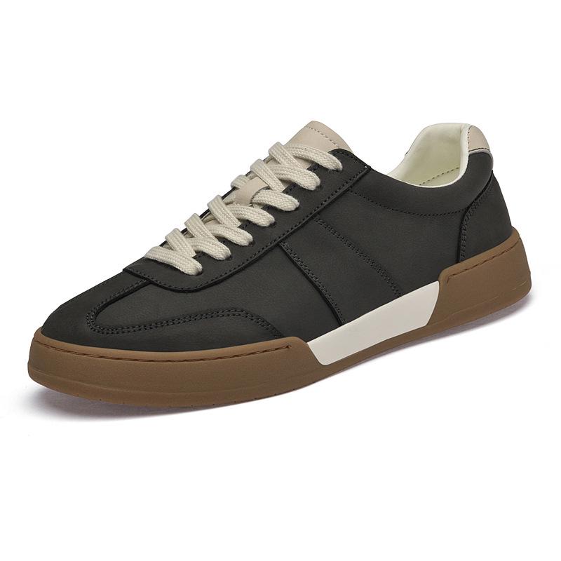 

Мужские ретро кожаные кроссовки: Универсальные, Легкие, Износостойкие Лоферы для Скейтбординга Size 39 серый