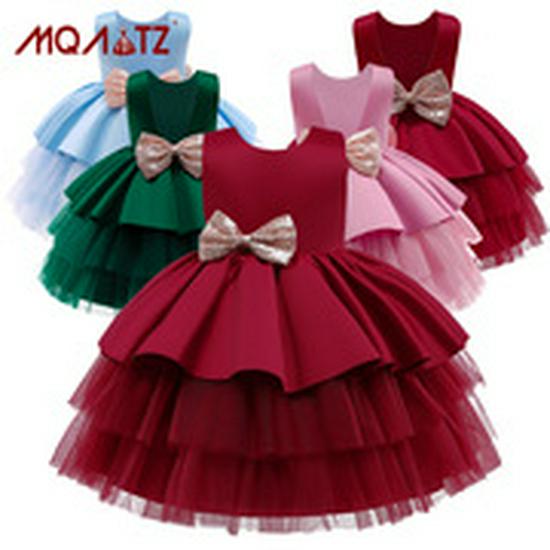 European & American Girls' Princess Mesh Dress for Piano Performances & Birthdays