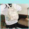 Cute Bear Print Large Capacity Lightweight Backpack For Students Waterproof Nylon Material 15-inch Laptop Compartment Unisex Style