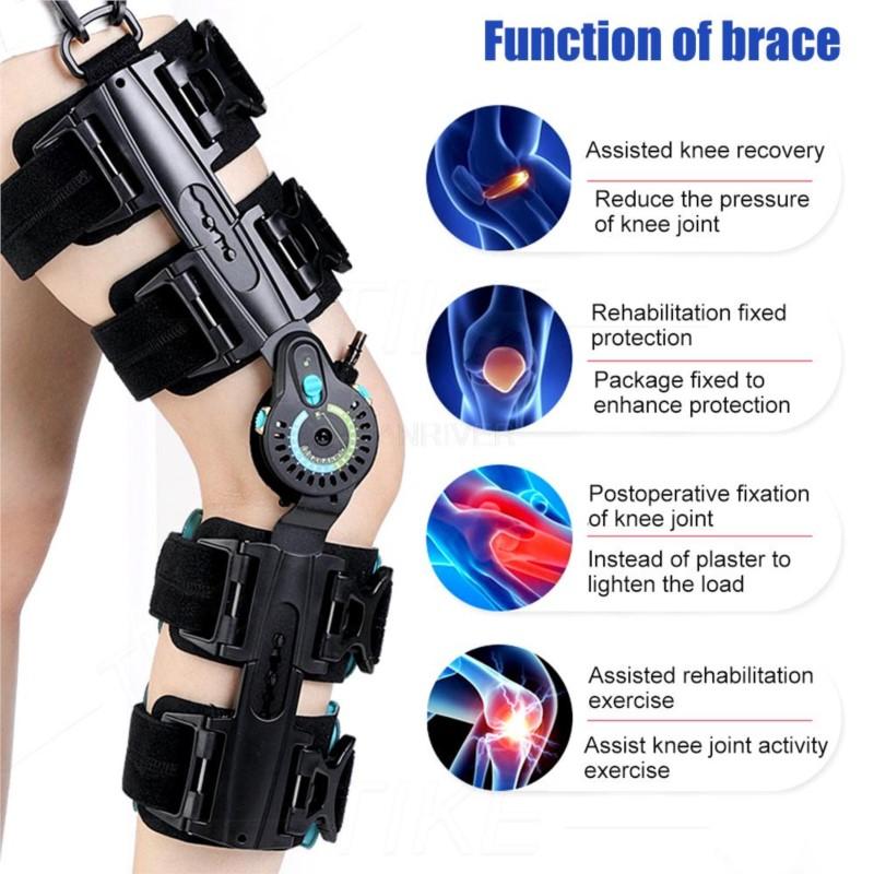 Adjustable Hinged Knee Brace ROM Knee Immobilizer Brace Leg Braces Orthopedic Patella Orthosis For Postoperative Recovery