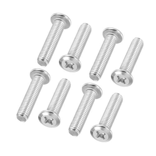 PATIKIL 8-Piece Round Head Phillips Head Machine Screws, M8-1.25 x 35mm, 304 Stainless Steel, 18-8 Full Thread, Connector Bolts for Machinery and Furn