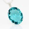 Certified 133 Ct Lab-Grown Aquamarine Pendant Oval Cut Gem In Solid 925 Silver AI-62-NS