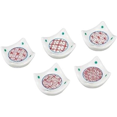 Nakamaru Kutani Ware Chopstick Rest, Aka-e Komon, K4-566, Ceramic, Japan, Gift Boxed