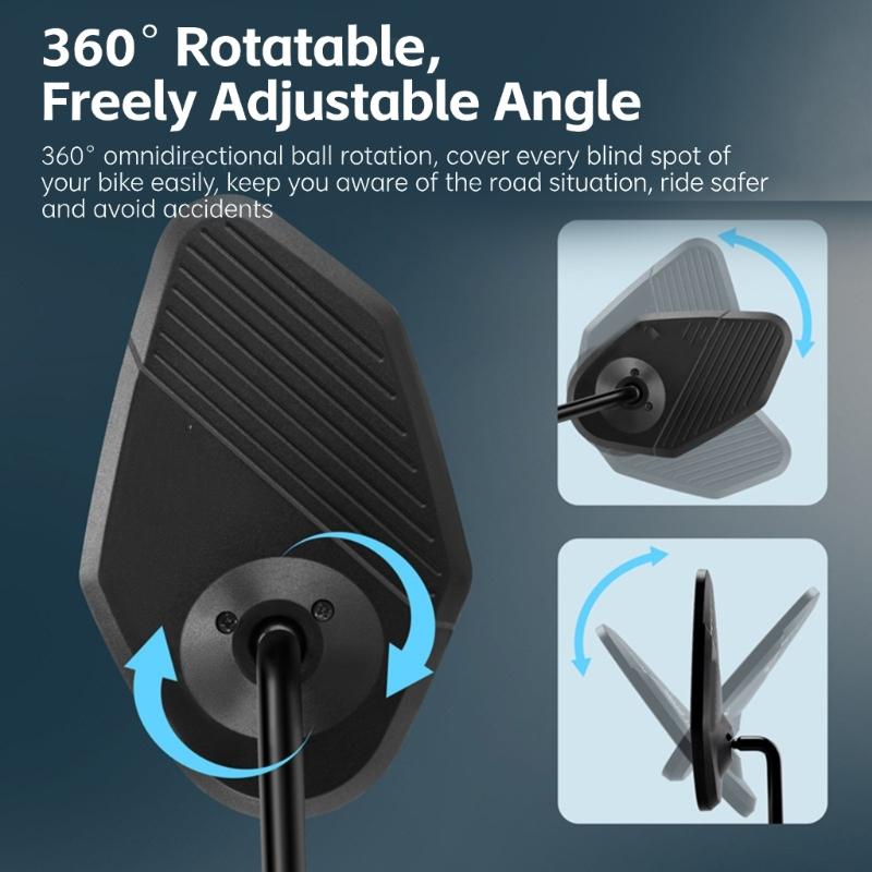 Bicycles 360 Degree Rotatable Handlebars Rearview Reflector Safety Mirror Adjustable Handlebar Bikes Rear View Mirror